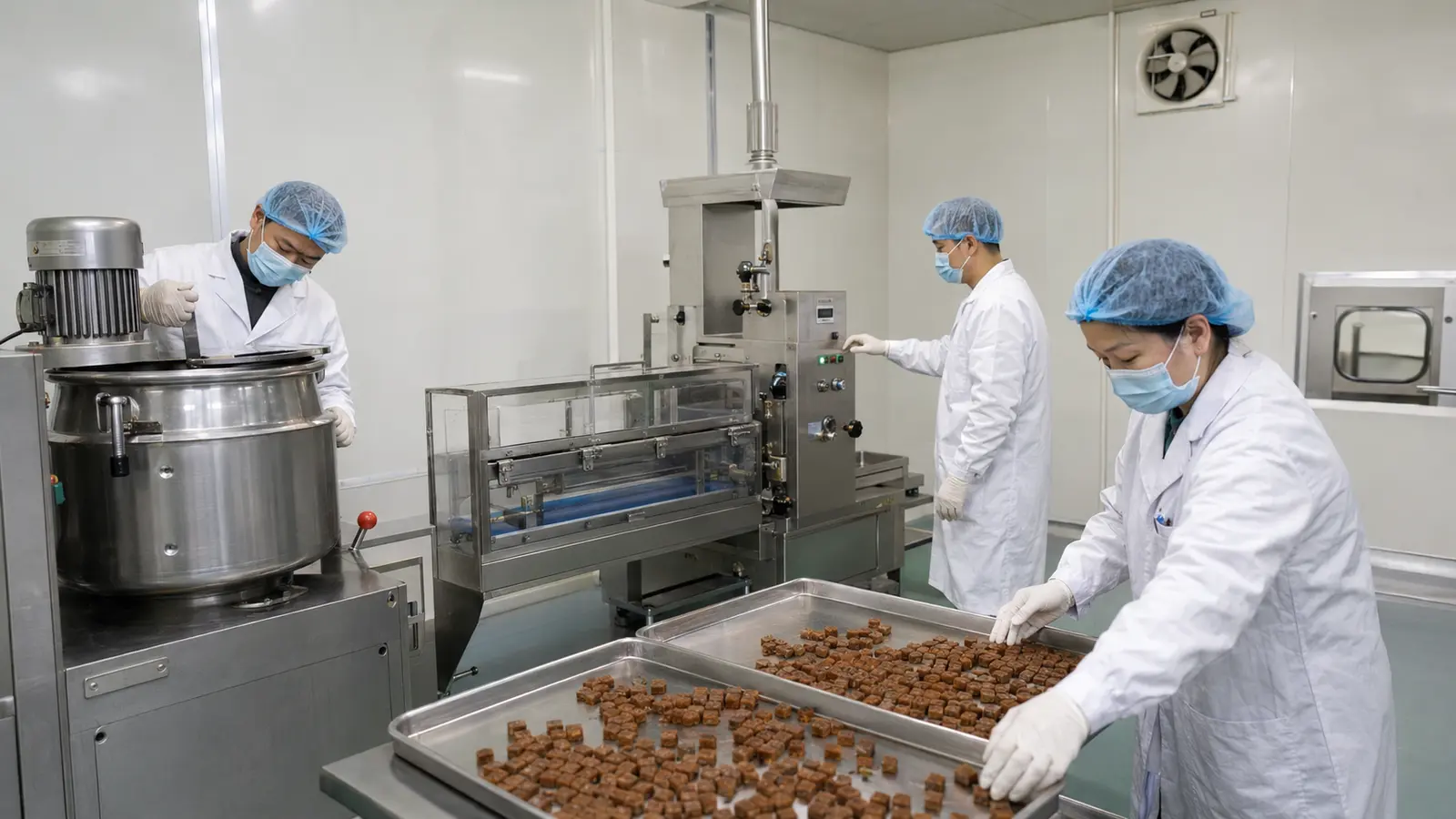Pet soft chew supplement production